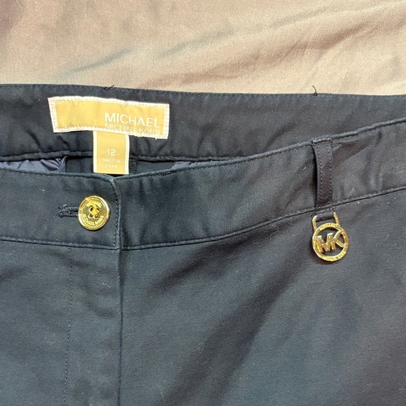 Michael Kors Dark Blue Chinos with Gold MK Charm - Picture 3 of 12